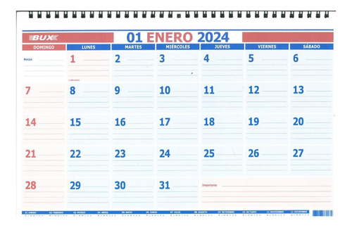 Calendario Planificador Plannes 54x36cm 12hojas Con Espiral 