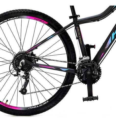 Bicicleta Aro 29 Krw Alumínio 27vel Hidráulico Com Trava S9 Cor Preto/Rosa e Azul