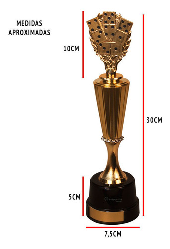 Imagem 4 de 4 de Troféu Piazza Domino 33cm