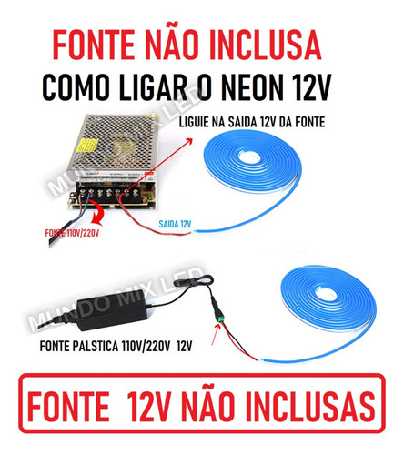 50 Metros Inteiro Mangueira Fita Led Neon 12v Flexível Roxo