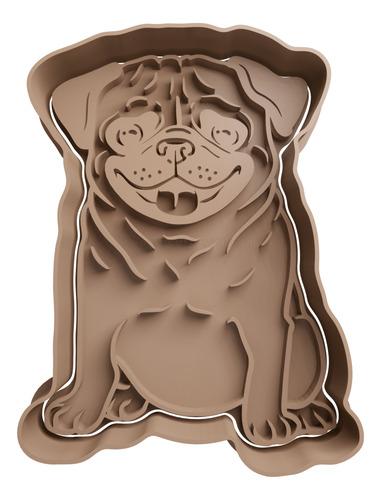  Cortador De Galletas Pug - Forma De Perro Carlino 5cm