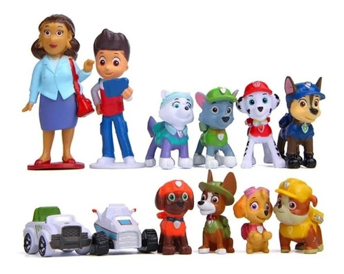 Figuras De Paw Patrol Set De 12 Muñecos De Patrulla Canina