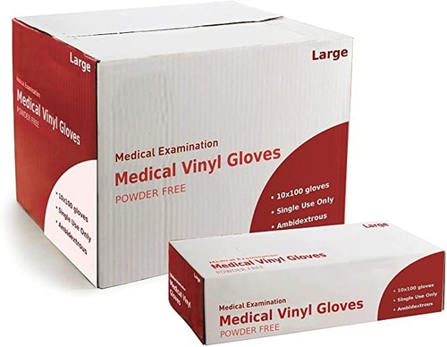 Caja De Guantes De Vinil Con 1000 Piezas Grado Medico 