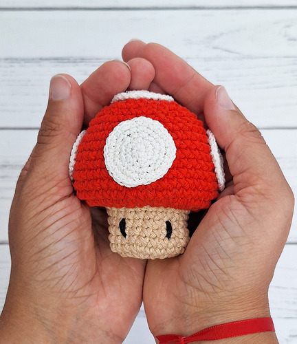 Muñeco Seta Rojo De Super Mario Tejido Crochet - Amigurumis