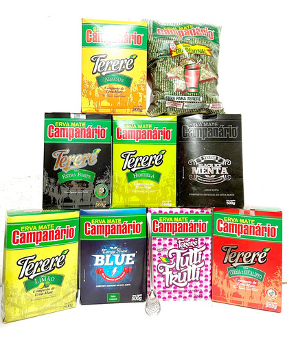 Erva Mate Tereré Campanário Kit 10x500g+bomba+copo 