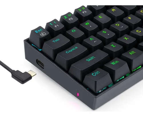 Teclado Gamer Mecanico Dragonborn K630 60% Red Rgb Español