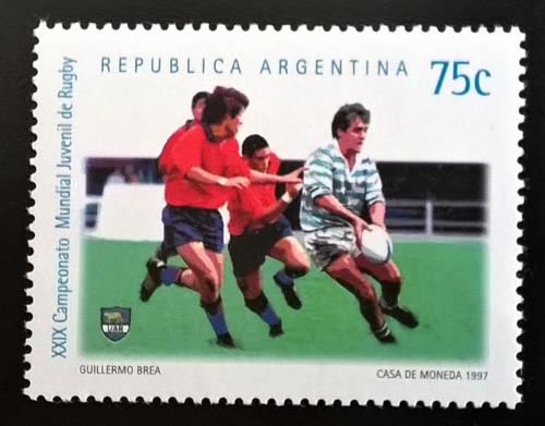 Argentina Deportes, Sello Gj 2814 Mun Rugby 1997 Mint L13630