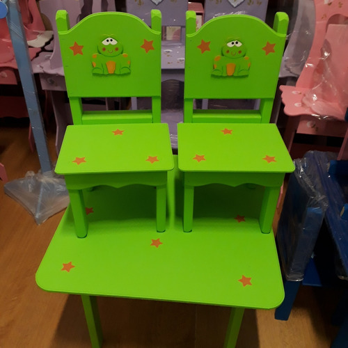 Imagen 5 de 10 de Juego De Mesa Y 2 Sillas Infantil Pintada Decorada