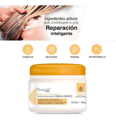 Nutrapel Tratamiento Para Cabello Reseco 360 Gr