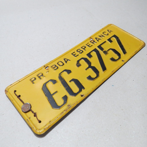 Imagem 5 de 8 de Placa Amarela De Carro Antigo Boa Esperança - Paraná