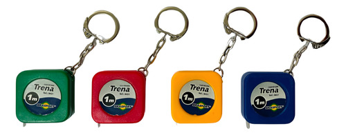 Kit 12 Chaveiros Mini Trena Aço 1 Metro Colorido Brasfort