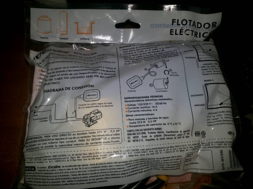Flotante Eléctrico Marca Exceline, Cable De 3 Metros .