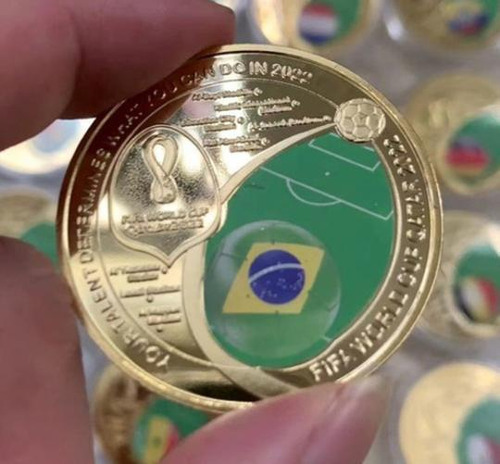 Moeda Comemorativa Copa Do Mundo Futebol Qatar 2022 Catar