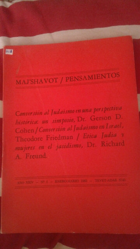 Libro Maj'shavot Pensamientos 1985 Conversión Al Judaísmo 