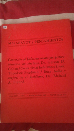 Libro Maj'shavot Pensamientos 1985 Conversión Al Judaísmo 