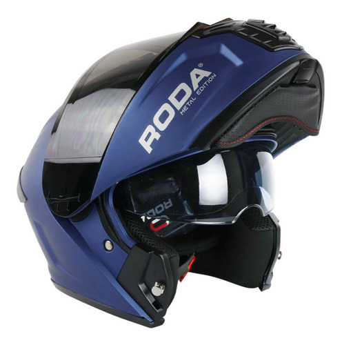 Imagen 5 de 6 de Casco Roda Pilot Metal Mica Humo Abatible