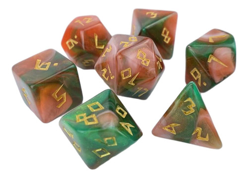 Juego De Dados Poliédricos D20 D12 D10 D8 D6 D4, 7 Piezas