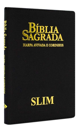 Bíblia Sagrada Rc Slim Com Harpa E Corinhos Média Capa Zíper Preta