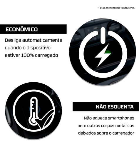 Carregador Indutivo Sem Fio Dedicado Tury Icharger 1.0 U Cor Preto