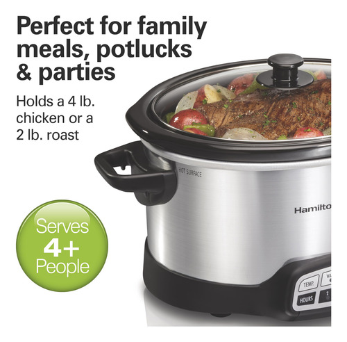 Slow Cooker Hamilton Beach Programmable 4l Silver