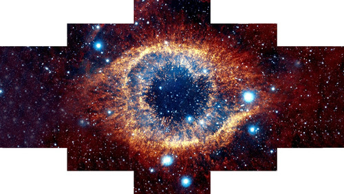 Cuadro Poliptico De 150x80 Galaxia. Bastidor De Madera.