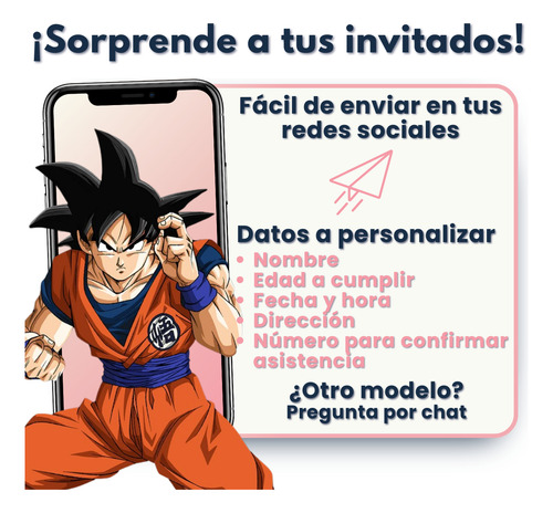Invitación Digital Web Interactiva Animada Dragon Ball Z