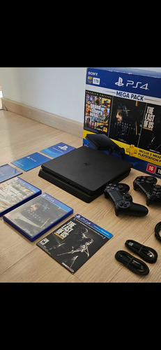 Ps4 Slim 1tb Mega Pack 2 Controles 3 Jogos Completo Preto (Usado)