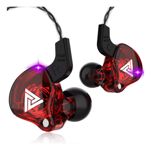 Auriculares Intraurales Qkz-ak6pro Con Micrófono Rojo