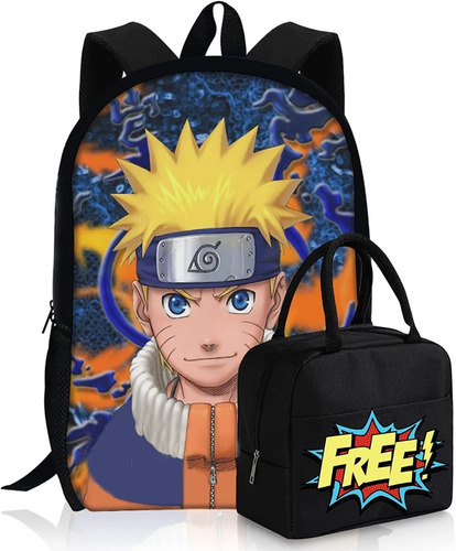 Bolso 2 Pzas Con Estampado De Personajes Anime Naruto Morral