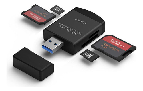 Txy Lector De Tarjetas 4 En 1 Usb2.0 A Sd Micro Sd Tf Ms Mmc