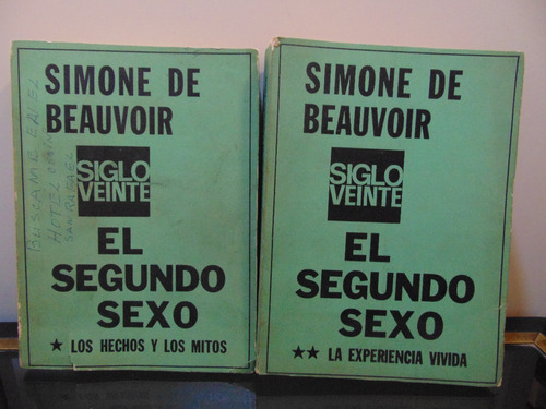 Adp El Segundo Sexo ( 2 Tomos ) Simone De Beauvoir / 1972