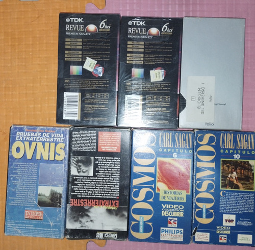 Lote 7 Vhs. Varios. Cosmos. Conozca Más. De Época 90s (Usado)