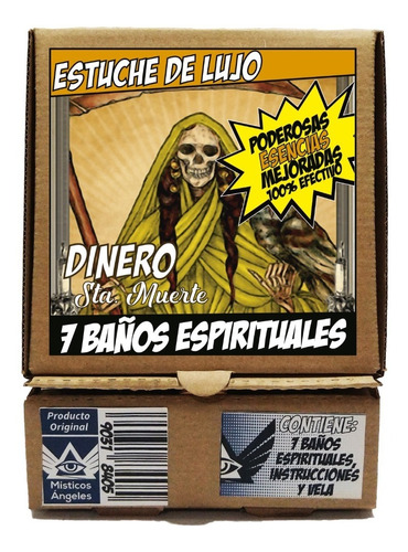 Estuche De Baño (exorcizado) Santa Muerte Dinero Amarilla