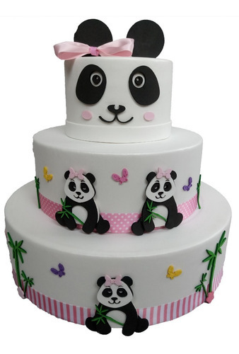 Pastel falso o diseño escenográfico falso de panda rosa, código: 19101