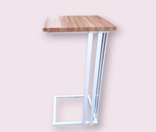 Mesa Auxiliar De Arrime Madera Finger Y Hierro