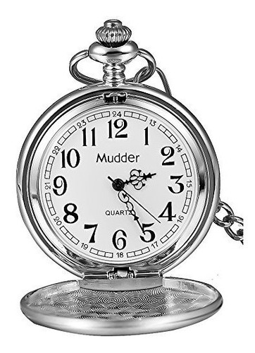 Mudder Classic Smooth Vintage Steel Mens Reloj De Bolsillo R