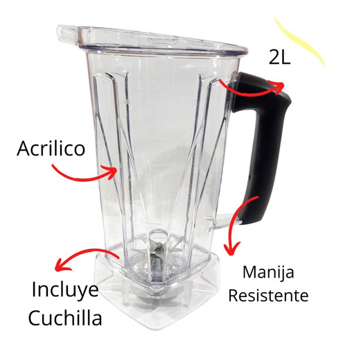 Imagen 2 de 6 de Vaso Jarra Licuadora Compatible Turboblender Tb76 Tb50