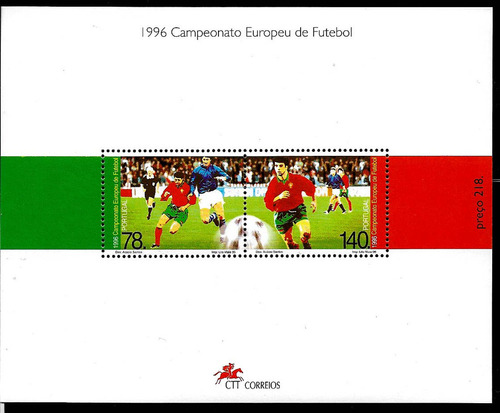 #9052 Portugal 1996 Futbol Copa De Europa Yv Bl118 Nuevo
