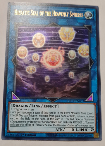 Yugi-oh Hieratic Seal Of The Heavenly Spheres