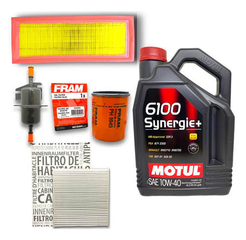 Kit 4 Filtros Aceite Motul 10w40 Palio Grand Siena Evo Fire