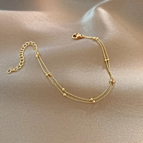 Trendy Double Layers Small Round Beads Bracelet Women's