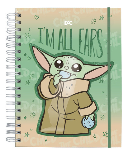 Caderno Smart Colegial Baby Yoda C/fls Tira E Põe - Dac