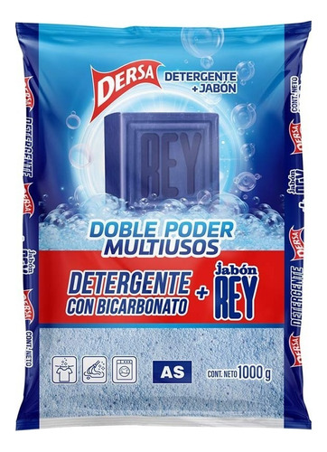 Detergente Dersa As En Polvo 1000 Gr Bicarbonato + Jabon Rey