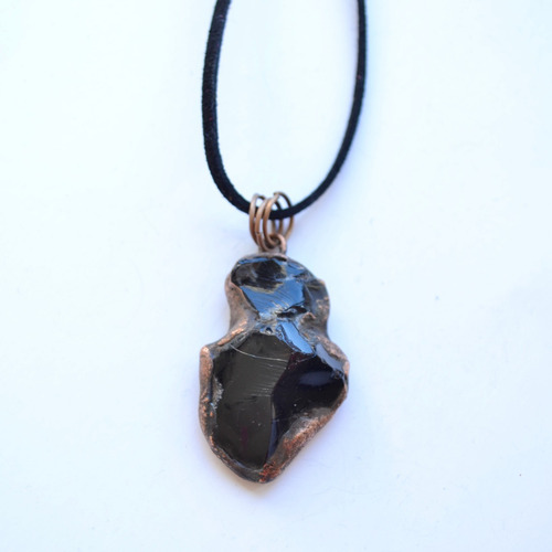 Imagen 4 de 6 de Collar Flecha Obsidiana, Piedra Negra, Protectora Cod1