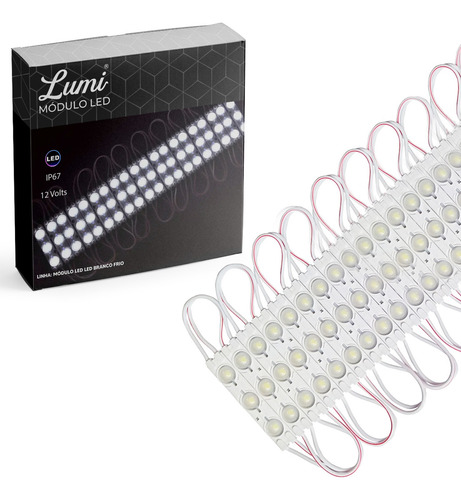 Kit 100 Modulo De 3 Led Smd 5730 1.5w Branco Frio 75*15mm 12v 6500k 127/220V