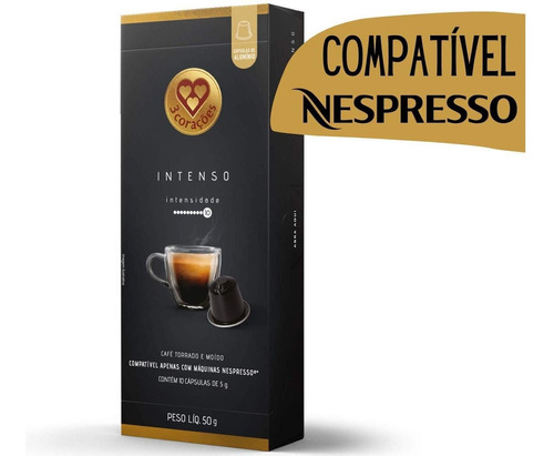 Capsula Nespresso Café 3 Corações Intenso - 10 Cápsulas