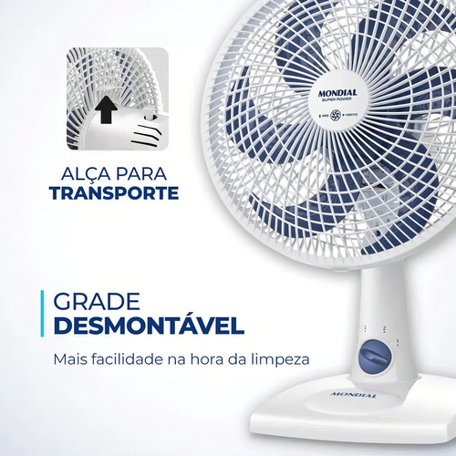 Ventilador De Mesa Silencioso 30cm 6 Pas Super Power Mondial Vsp-30-w