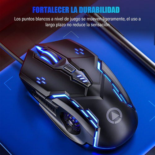Imagen 3 de 7 de 3200 Dpi Silencio Ratón Gamer Cableado Vistoso Juego Mouse