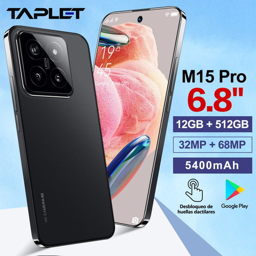 M15 Pro Desbloquea Dual Sim 12gb+512gb 2025 El Más Popular Teléfono Inteligente Android 14 Batería De Larga Duración 5g Wifi Más Barato Celular Negro