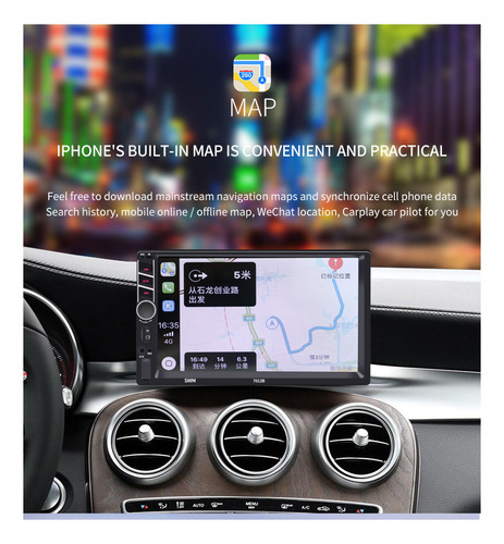 Radio Doble Din Estéreo De Coche Con Carplay Android Auto